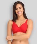 Clovia Poly Cotton Non Padded Women's T-Shirt/ Seamless Bra ( Red )