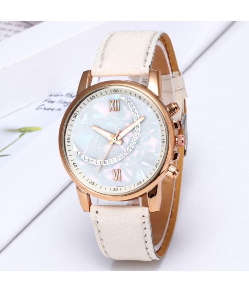 Cosmic Off White Leather Analog Womens Watch Price in India Buy Cosmic Off White Leather