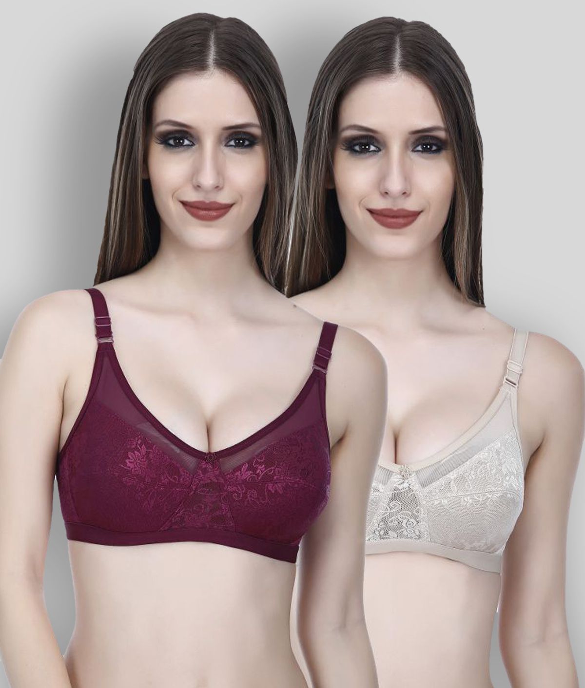     			Elina - Multicolor Cotton Non - Padded Women's Everyday Bra ( Pack of 2 )