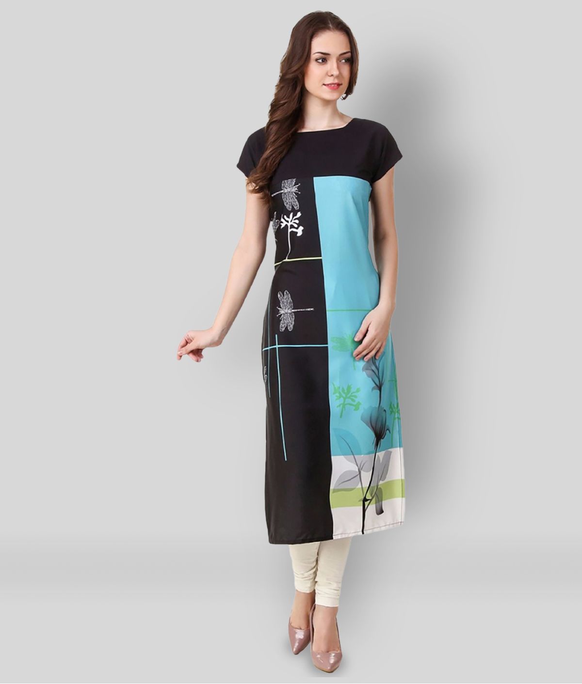     			HivaTrendz - Multicolor Crepe Women's Straight Kurti ( Pack of 1 )