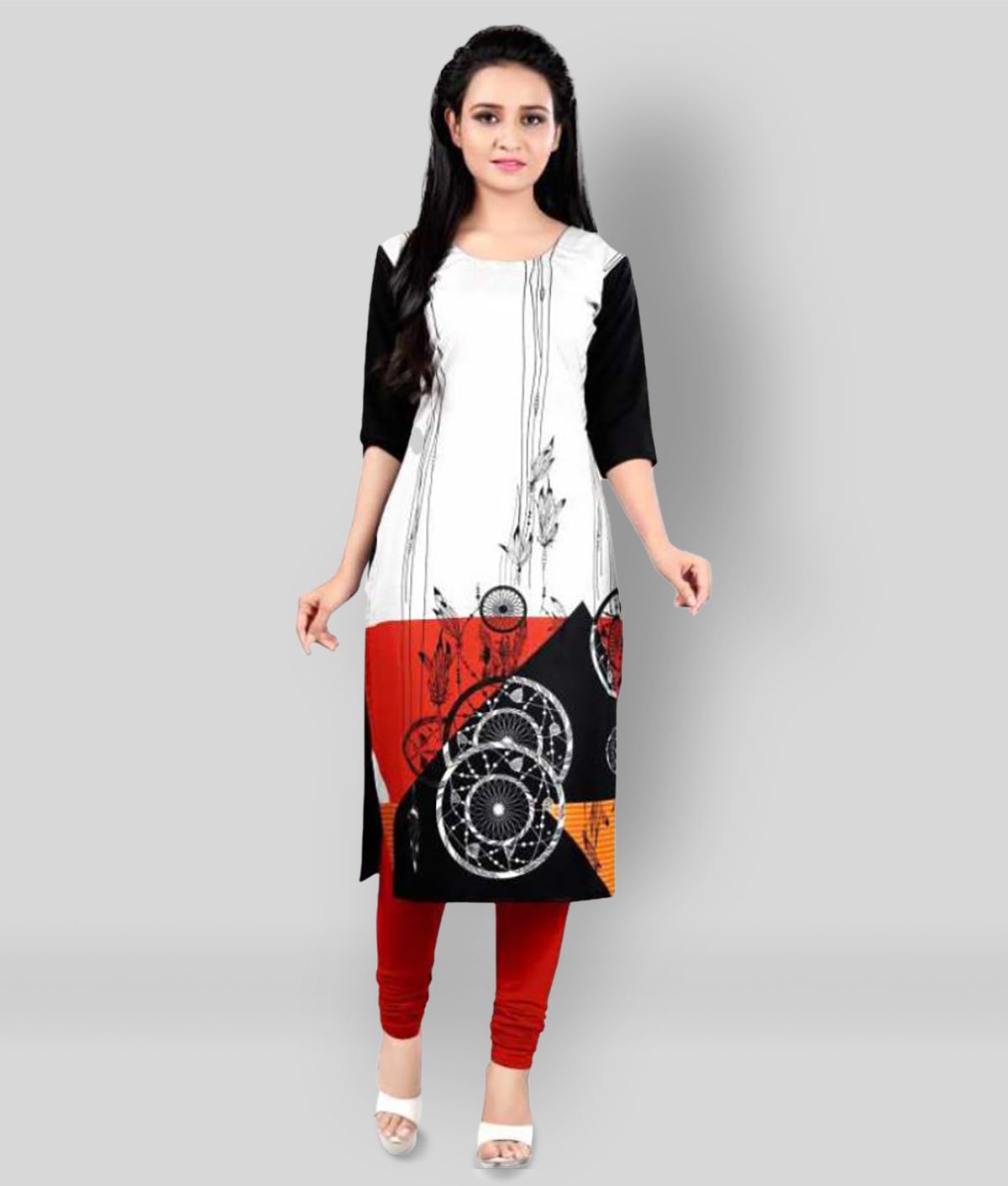     			Jiya Enterprise - Multicolor Crepe Women's Straight Kurti ( Pack of 1 )