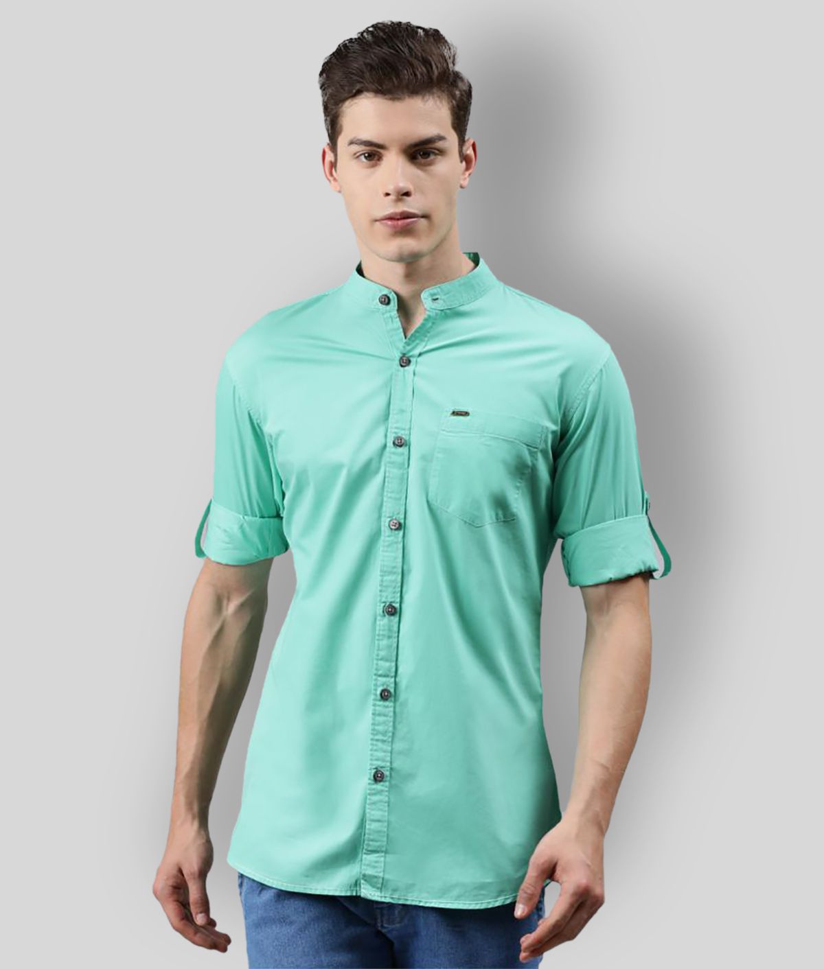     			Urbano Fashion - Blue Cotton Slim Fit Men's Casual Shirt ( Pack of 1 )
