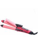 JGJ - 2 In 1 Hair Curler Pink Hair Straightener