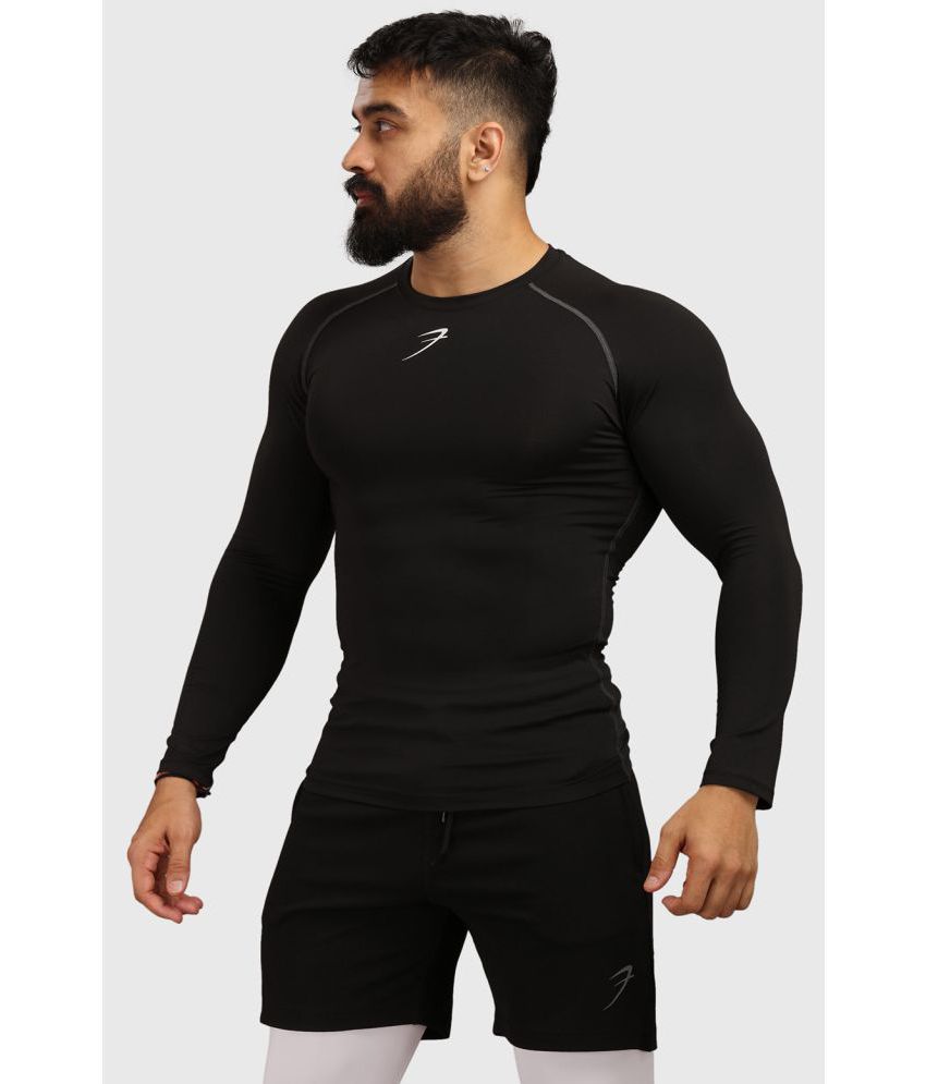     			Fuaark - Black Polyester Slim Fit Men's Compression T-Shirt ( Pack of 1 )
