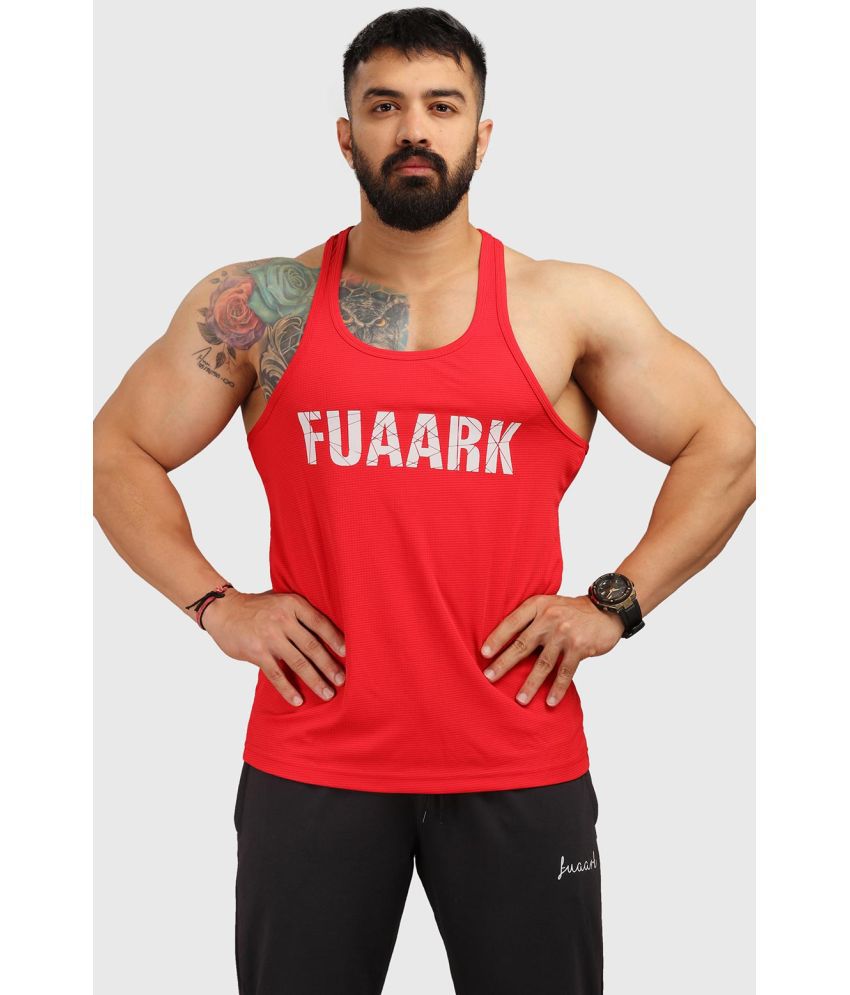     			Fuaark - Red Polyester Regular Fit Men's Tanks ( Pack of 1 )