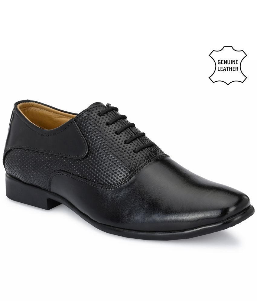     			Leeport - Black Men's Derby Formal Shoes