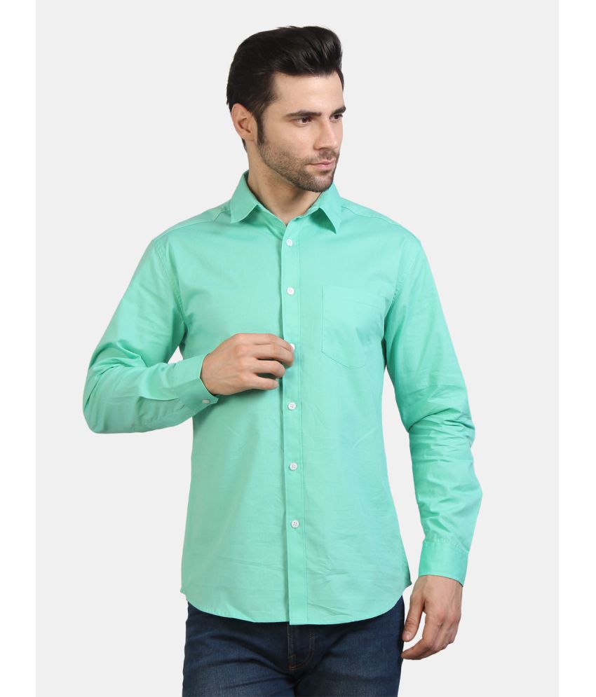     			Life Roads - Turquoise Cotton Slim Fit Men's Casual Shirt ( Pack of 1 )