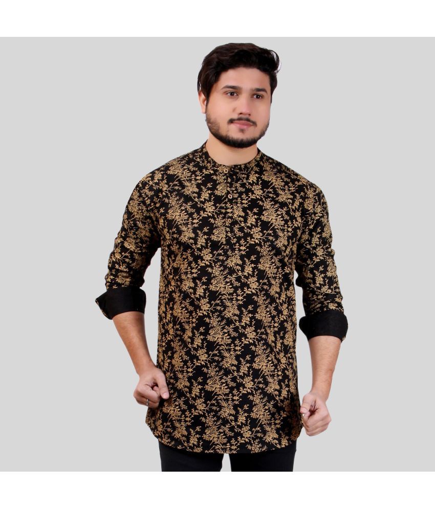     			Made In The Shade - Black Cotton Men's Regular Kurta ( Pack of 1 )