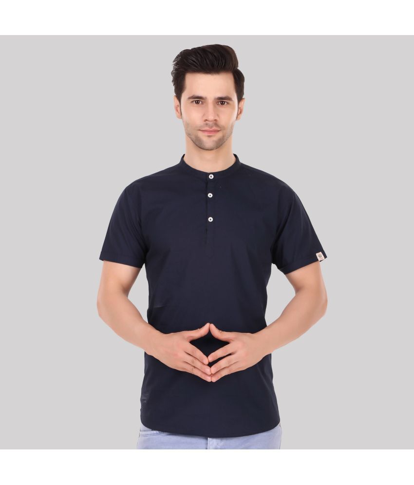     			Made In The Shade - Navy Cotton Men's Regular Kurta ( Pack of 1 )