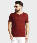 Leotude Pack of 1 Cotton Blend Regular Fit Men's T-Shirt ( Maroon )