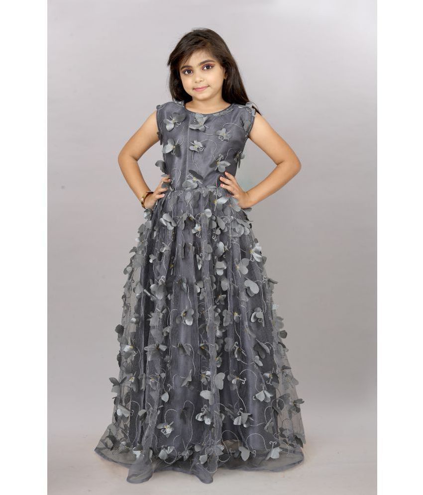     			Aika Net Gown For Girls ( Pack of 1 , Grey )