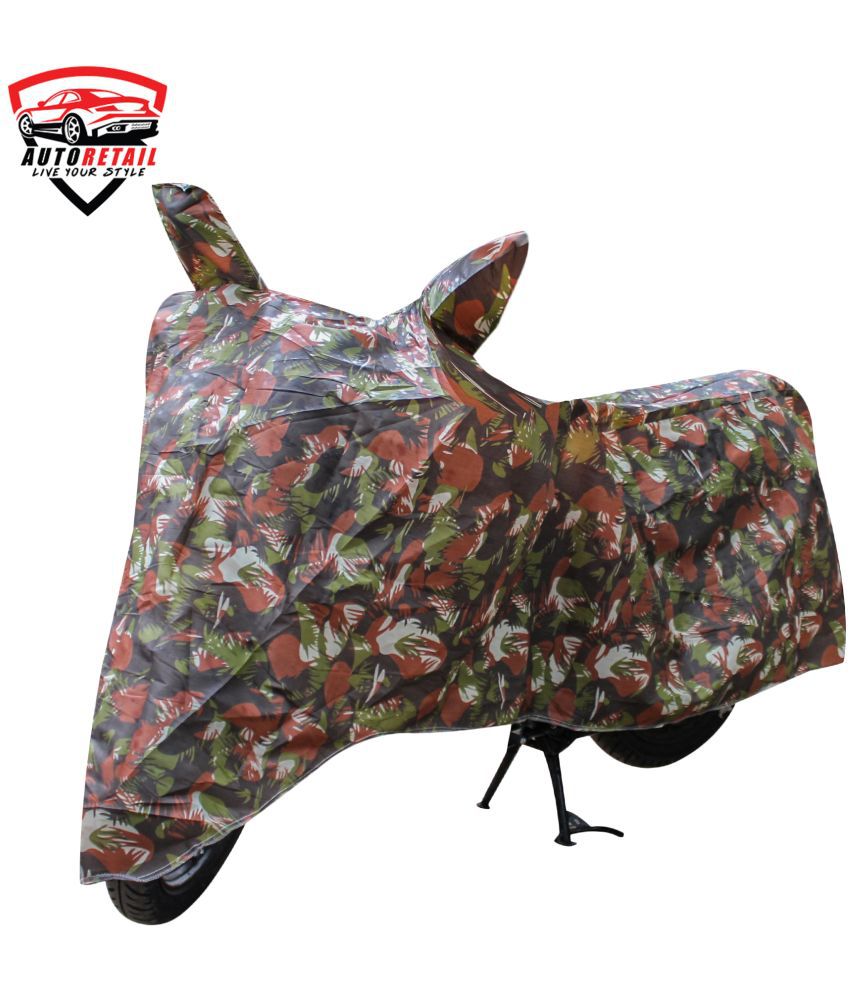     			AutoRetail - Jungle Dust Proof Two Wheeler Polyster Cover With (Mirror Pocket) for Activa ( Pack of 1 )