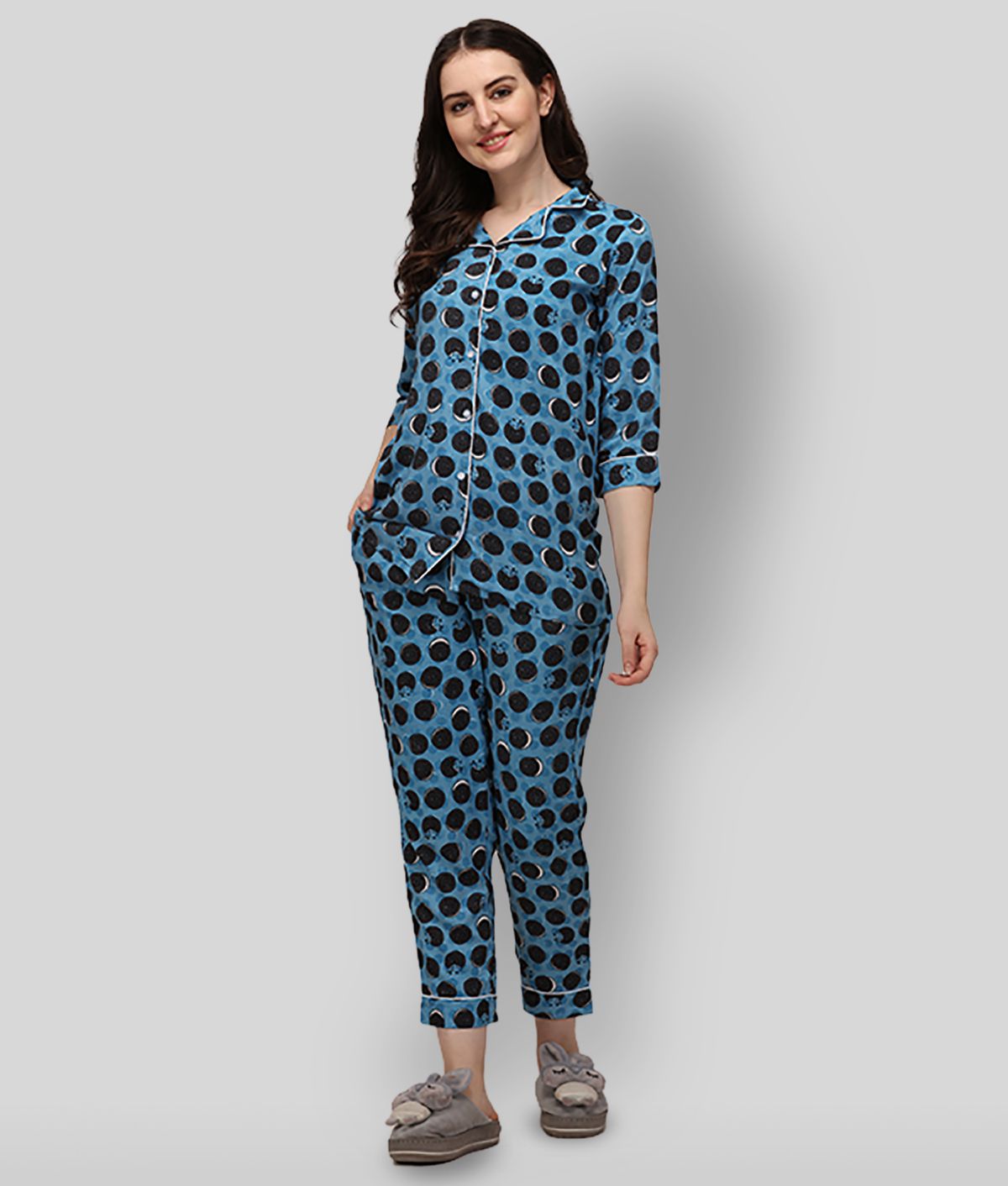    			Berrylicious - Blue Rayon Women's Nightwear Nightsuit Sets