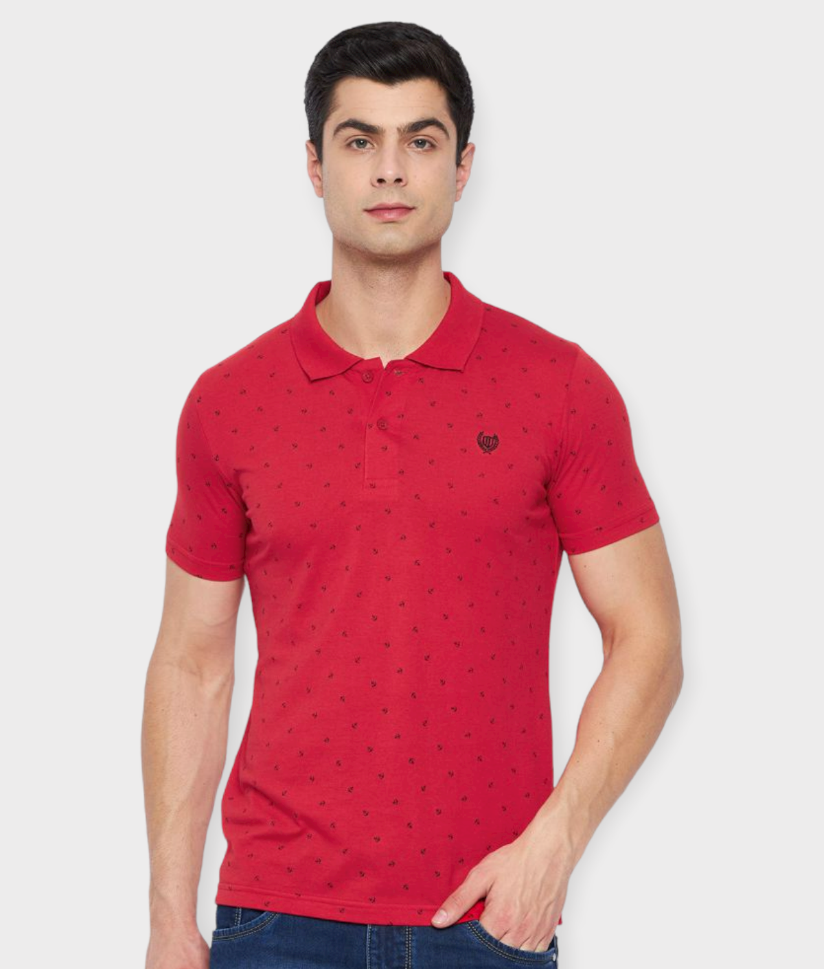     			Duke Pack of 1 Cotton Blend Slim Fit Printed Half Sleeves Men's Polo T Shirt ( Red )