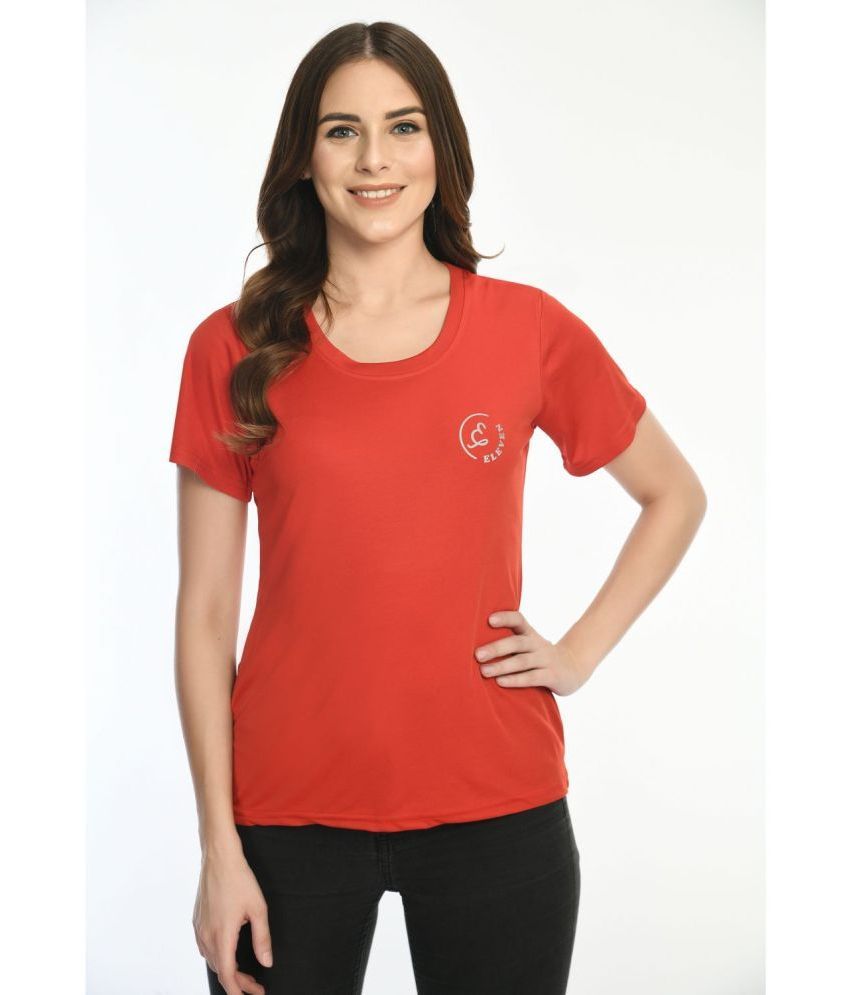     			Eleven - Red Polyester Regular Fit Women's T-Shirt ( Pack of 1 )