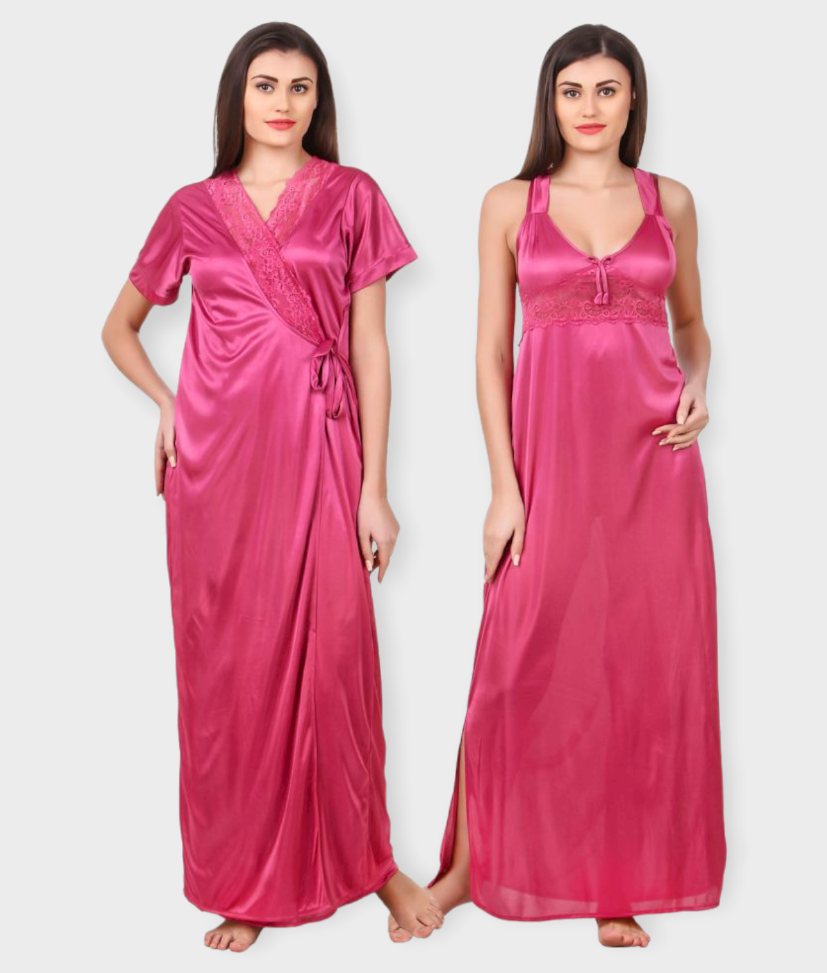     			Fasense - Coral Satin Women's Nightwear Nighty & Night Gowns