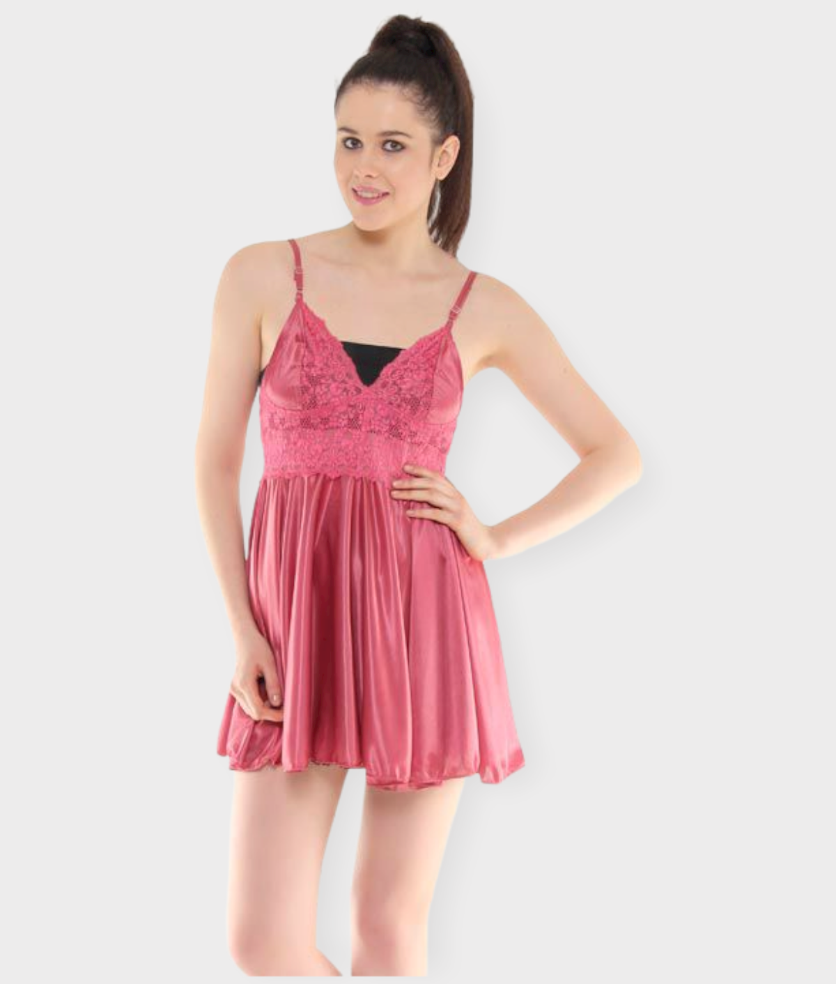     			Klamotten - Pink Satin Women's Nightwear Nighty & Night Gowns ( Pack of 1 )