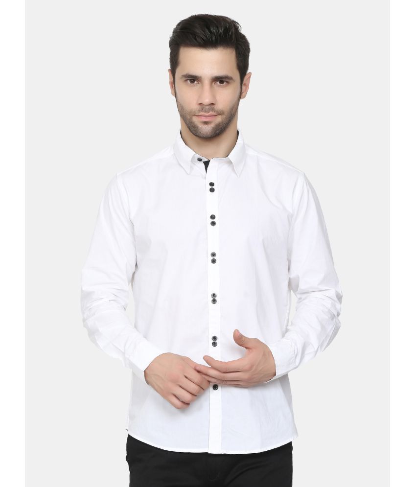     			Life Roads - White Cotton Slim Fit Men's Casual Shirt ( Pack of 1 )