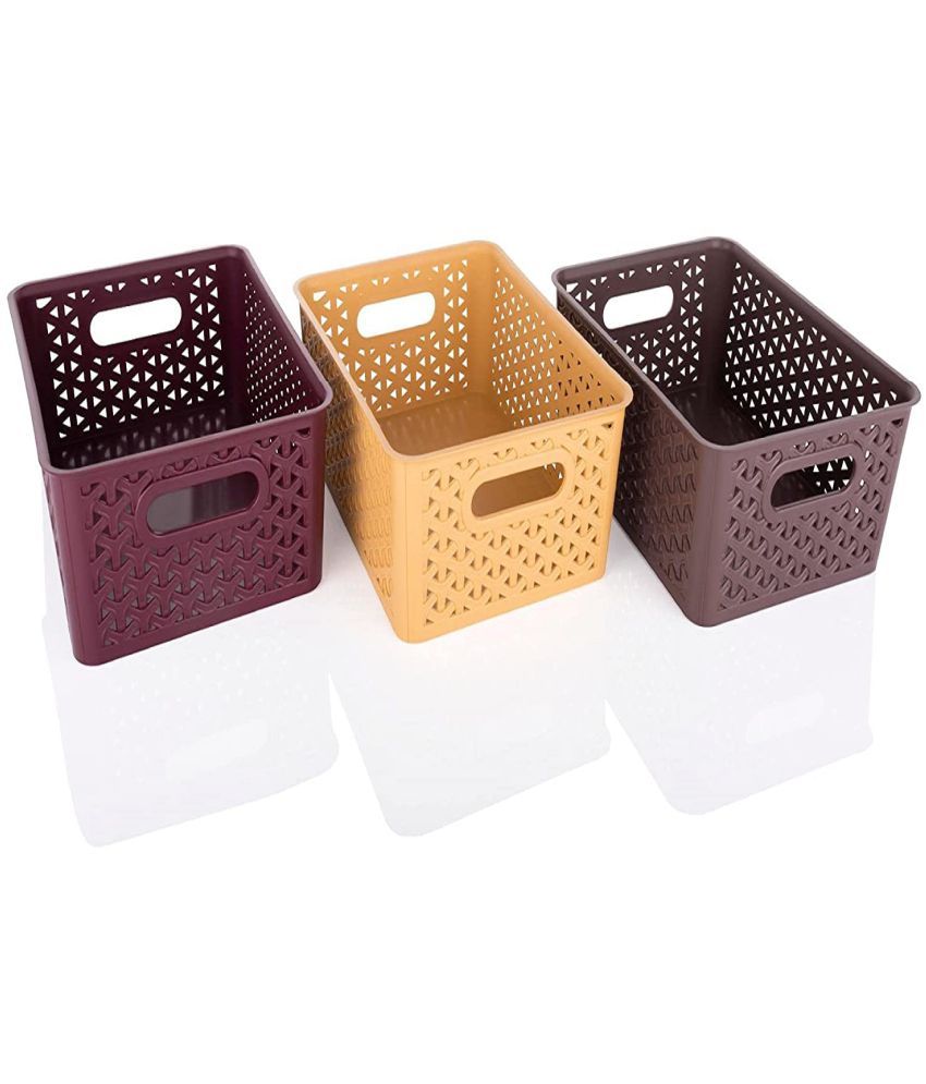     			SHARUJA - Space Saving Basket ( Pack of 3 )