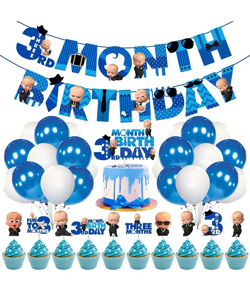 Half Birthday Decoration For Baby Boy - 33Pcs Items Set For Half Year Birthday  Decorations For Boys - 1/2 Birthday Decorations For Boys - 6 Month Birthday  Decorations For Boy - Party