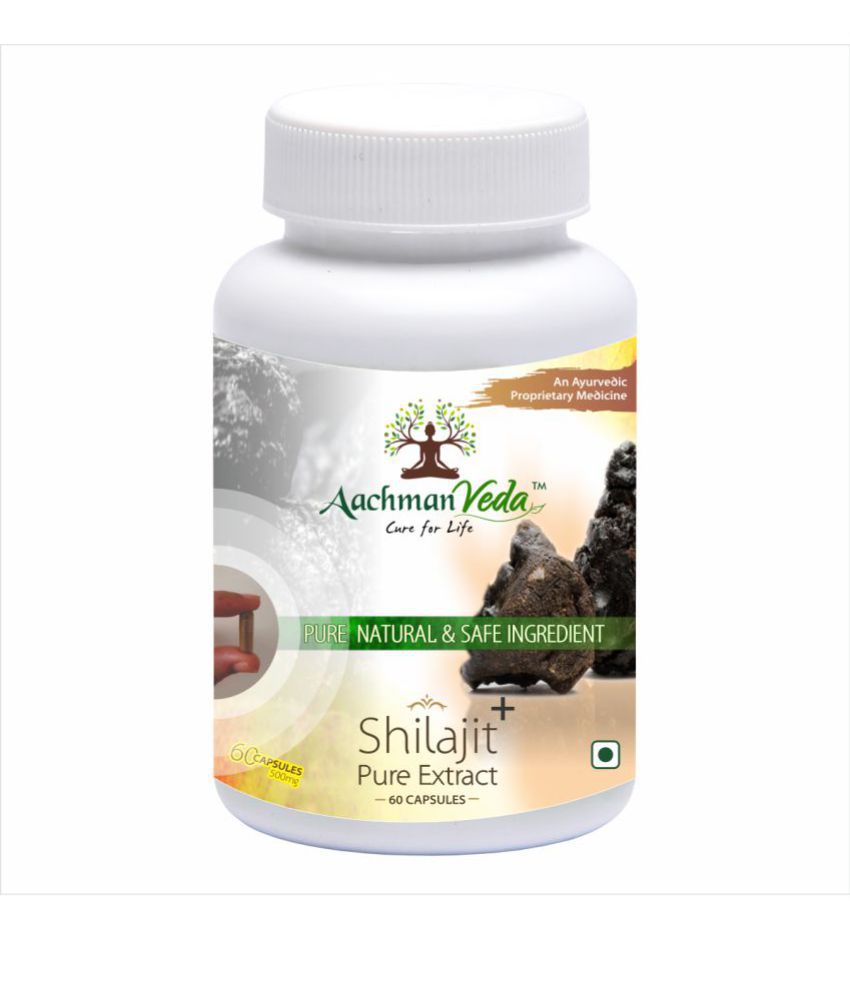     			Aachman Veda Shilajit + Pure Extract Ashwagandha With Safed Musli - 60 Cap 500Mg