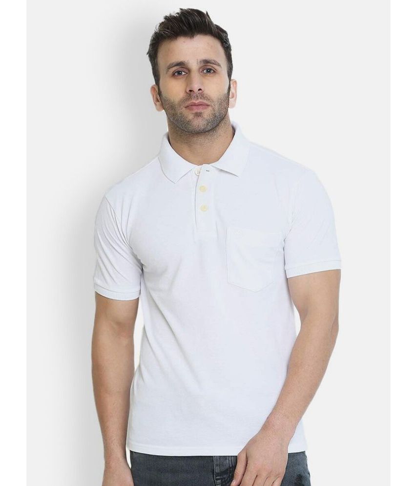     			Chkokko - White Cotton Blend Regular Fit Men's Polo T Shirt ( Pack of 1 )