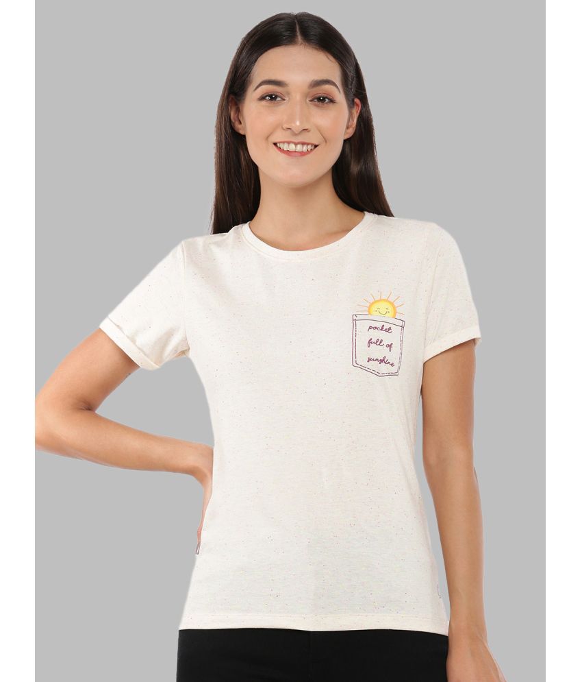     			Dollar Missy - Cream Cotton Regular Fit Women's T-Shirt ( Pack of 1 )