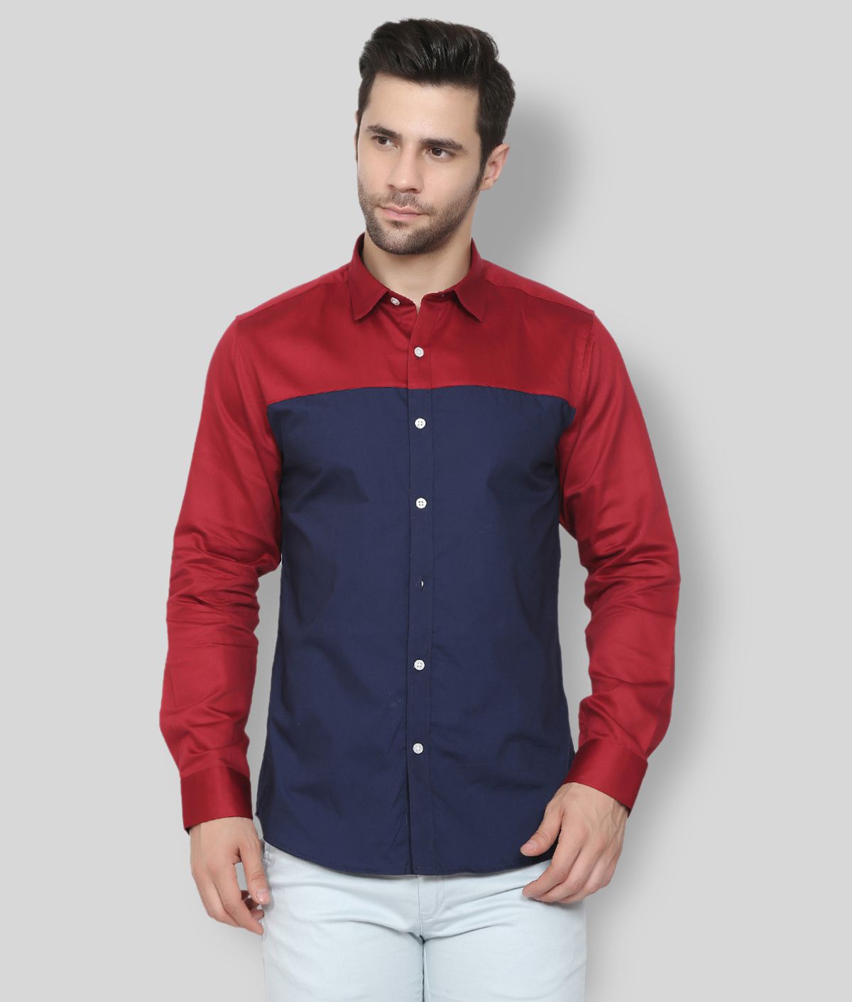 Life Roads - Multicolor Cotton Slim Fit Men's Casual Shirt (Pack of 1 )