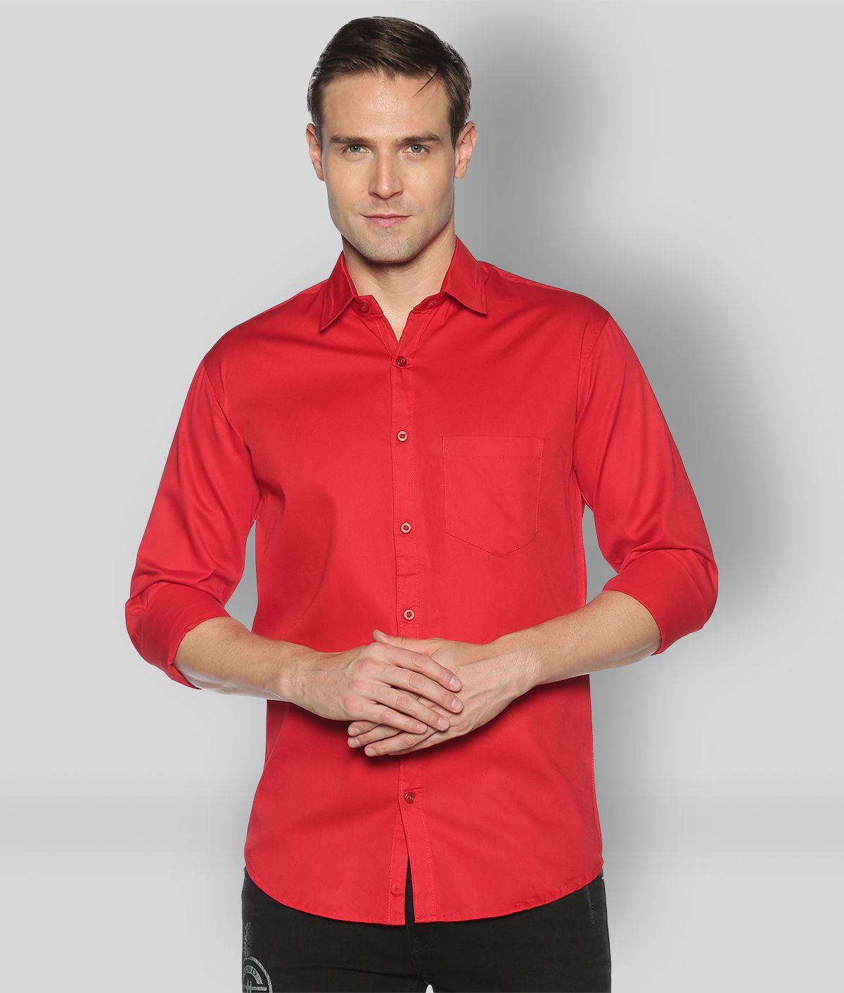 YHA - Red Cotton Regular Fit Men's Casual Shirt ( Pack of 1 )