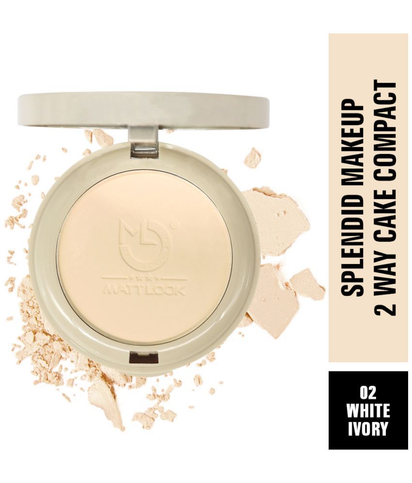     			Mattlook Splendid Makeup 2 Way Cake Pressed Compact Powder, Clear Without Flaws, White Ivory (20gm)