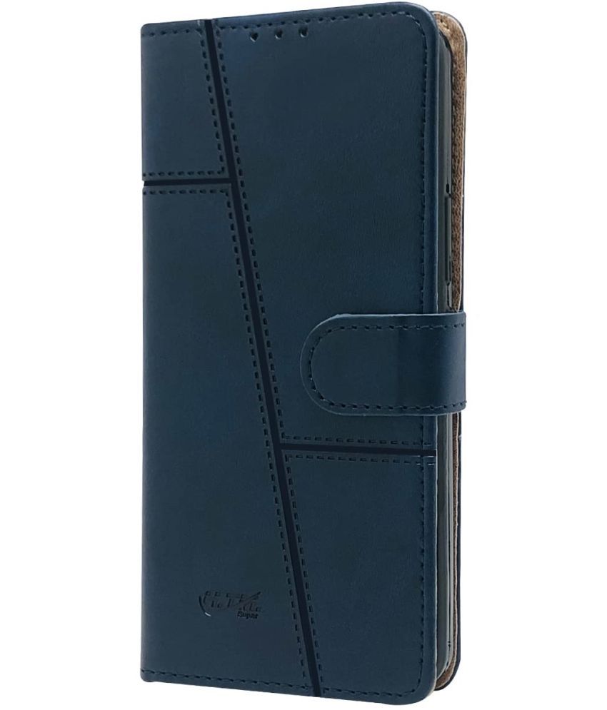     			Doyen Creations - Blue Artificial Leather Flip Cover Compatible For Vivo Y21 ( Pack of 1 )