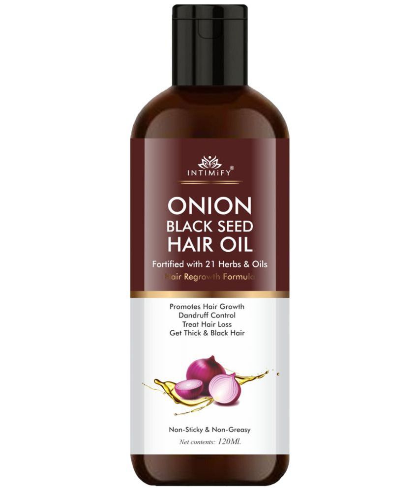 Intimify Onion Black Seed Hair Oil, onion oil, hair onion oil, herbal onion oil, hair growth oil, hair fall oil, 120 ml
