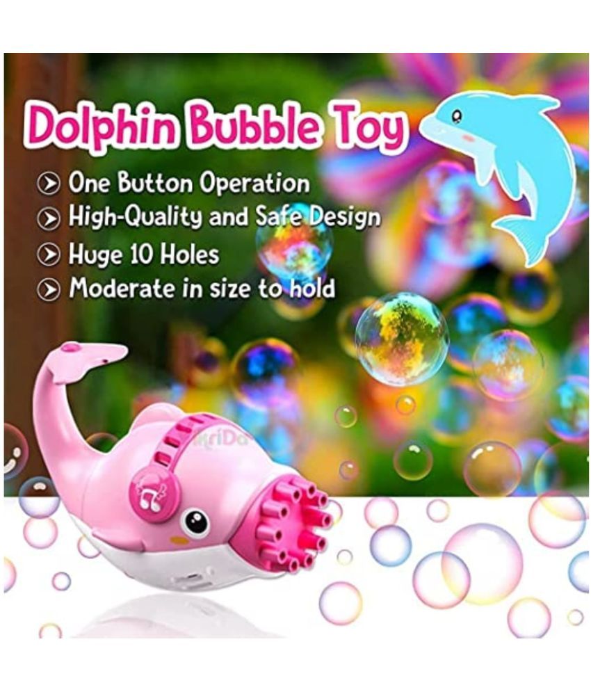Sarush Dolphin Bubbles Gatling Machine 10Hole Battery Operated
