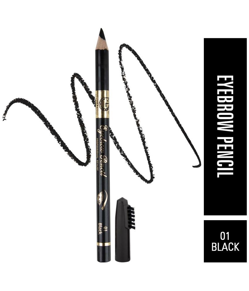     			Mattlook Eyebrow Pencil Long Lasting Formula, Professional Stylist, Black, Pack of 6 (7.2gm)
