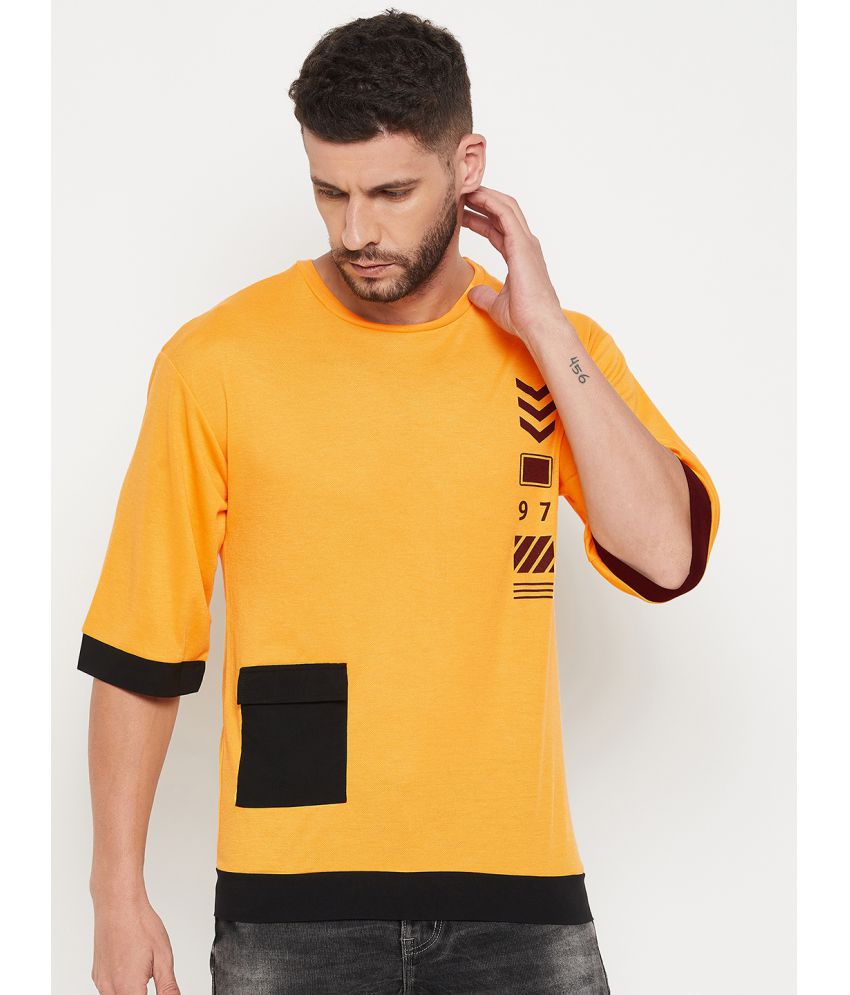    			AUSTIZ - Yellow Cotton Blend Regular Fit Men's T-Shirt ( Pack of 1 )
