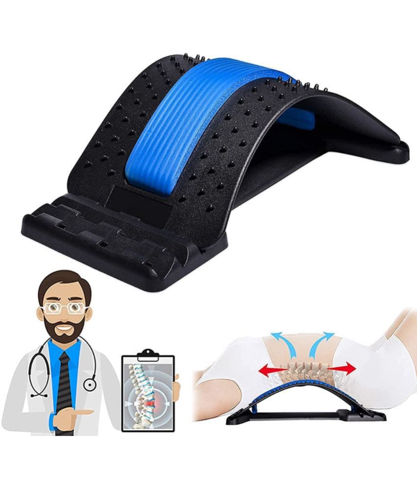     			HORSE FIT Back Pain Relief Product Back Stretcher, Spinal  Back Relaxation Device, Multi-Level Lumbar Region Back Support for Lower & Upper Muscle Pain Relief, Back Massager for Bed Chair & Car