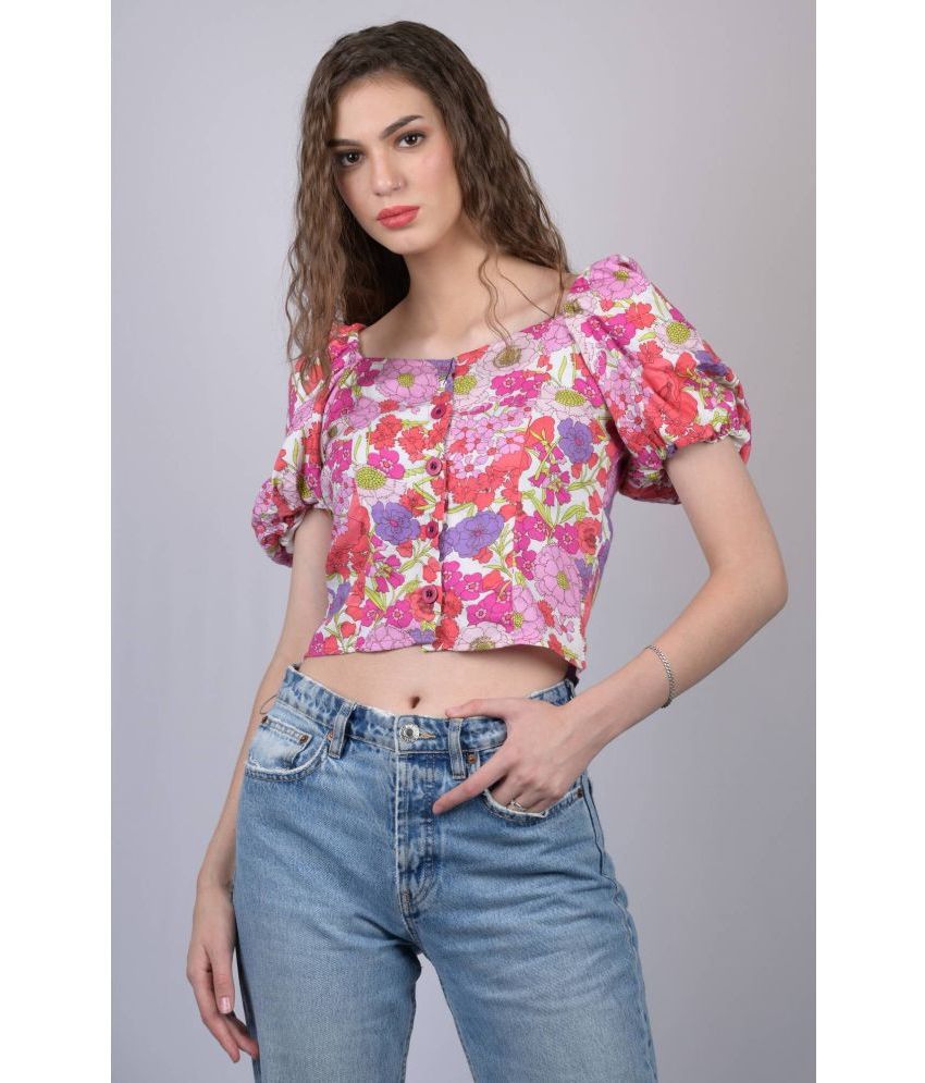     			OWO THE LABEL - Multi Color Rayon Women's Crop Top ( Pack of 1 )