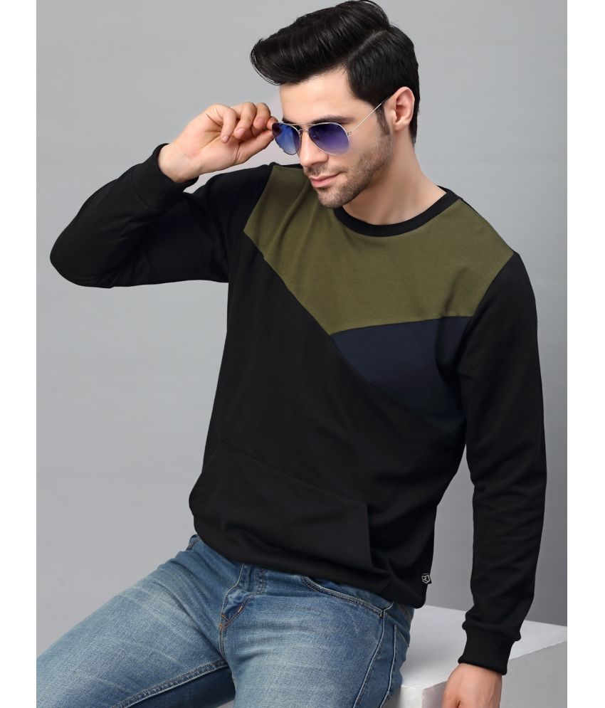     			Rigo - Black Fleece Regular Fit Men's Sweatshirt ( Pack of 1 )