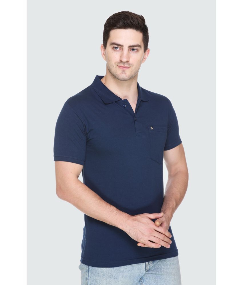     			White Moon - Navy Cotton Regular Fit Men's Sports Polo T-Shirt ( Pack of 1 )