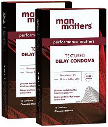 3-in-1 Chocolate Flavour Condoms for Men | Extra Dotted / Crystal, Ribbed, Delay for Maximum Pleasure | Pack of 2