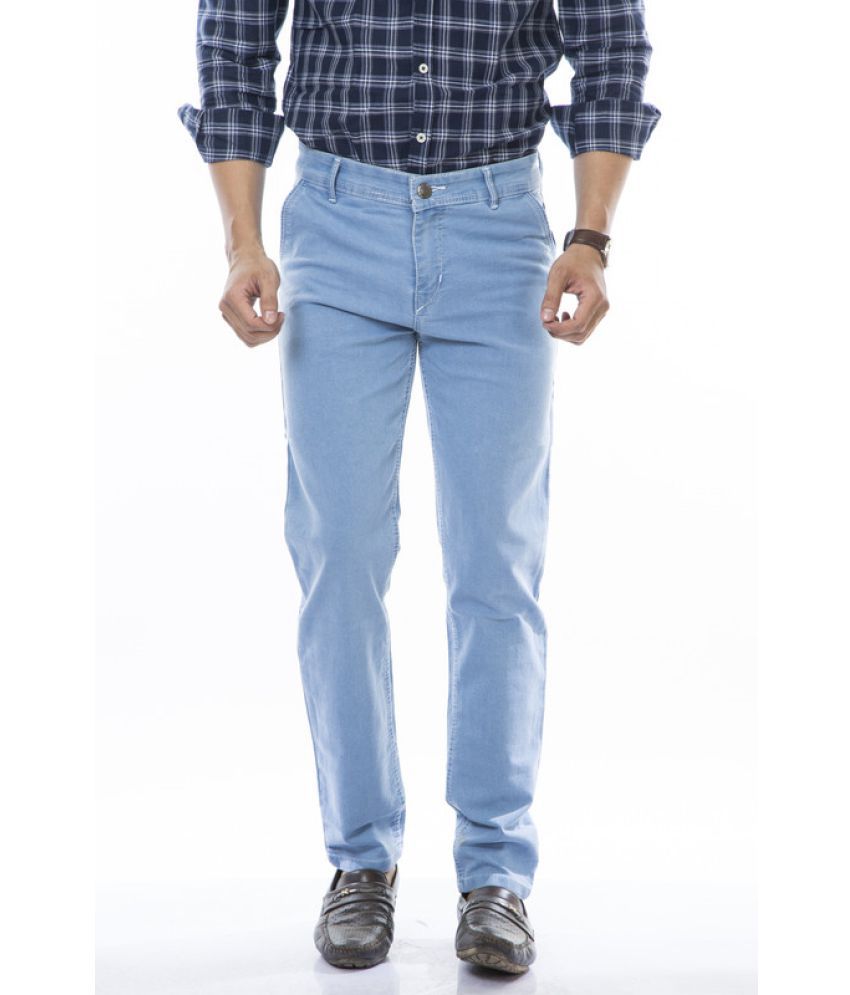 MOUDLIN - Light Blue Denim Slim Fit Men's Jeans ( Pack of 1 )