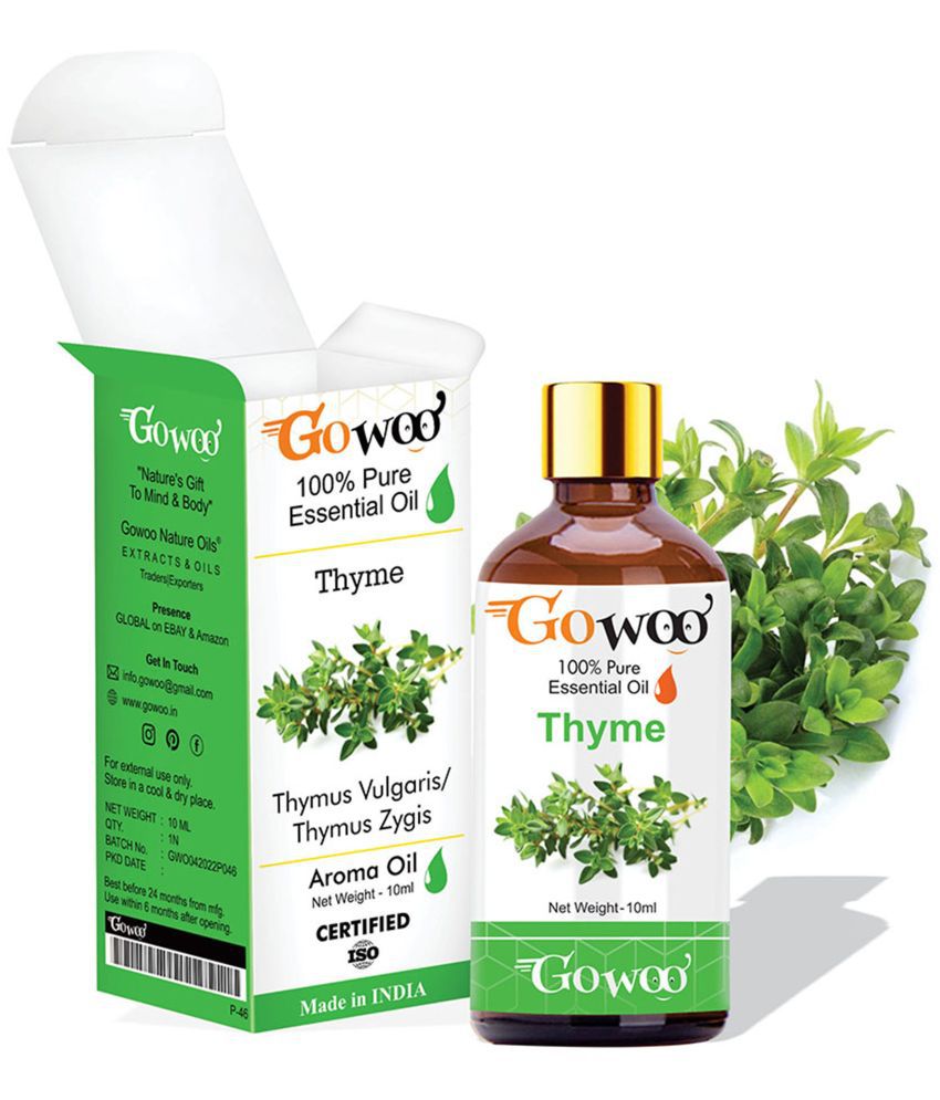     			GO WOO 100% PURE Thyme Oil - Therapeutic Grade - Perfect for Aromatherapy, Relaxation, and Skin Therapy (10ml)