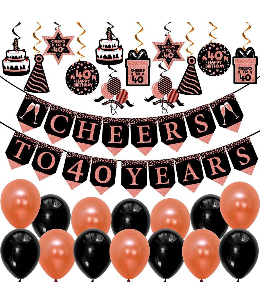 Party Propz 40th Birthday Decorations for Women - 38Pcs Birthday