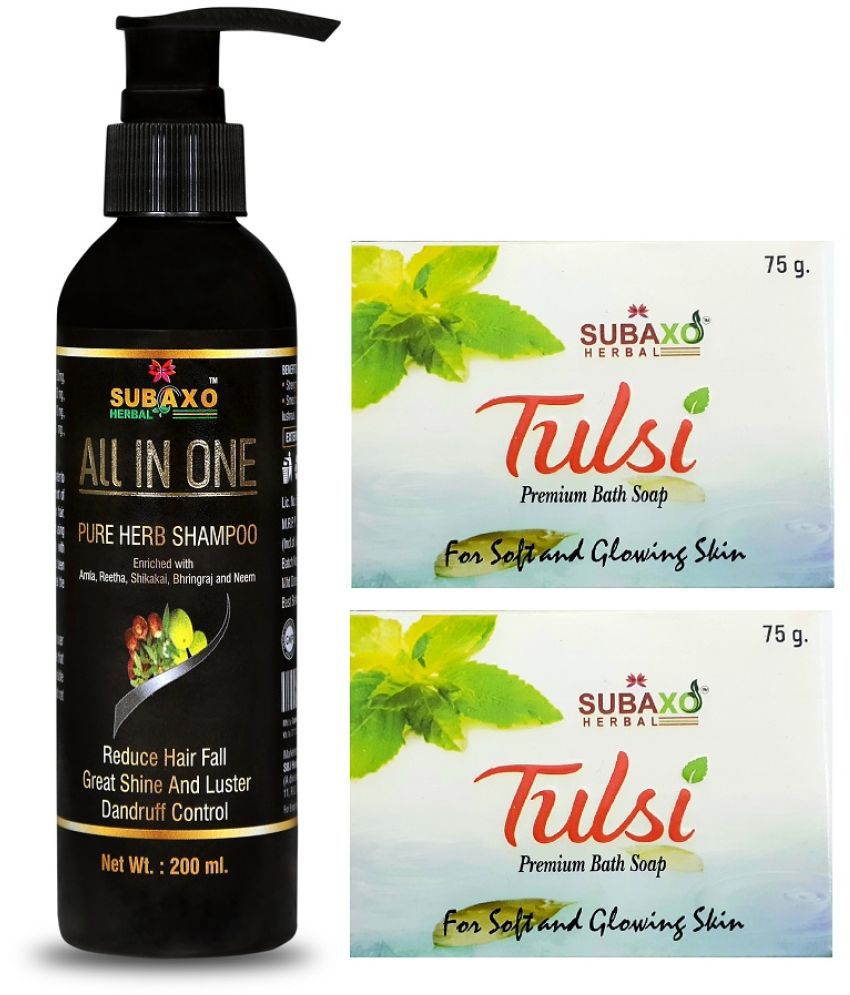     			Herbal All In One Pure Herb Shampoo 200 Ml & Tulsi Soap 2 Pc Each 75 G