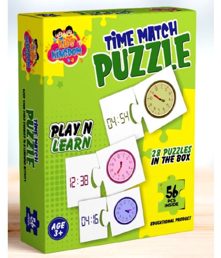     			Fratelli Time Match Puzzle – 56 Pieces, Self-Correcting 2-Piece Puzzles, Early Learner Educational Jigsaw Puzzle Pair Sets with Images | Ages 3 & Above | Educational Toys and Games