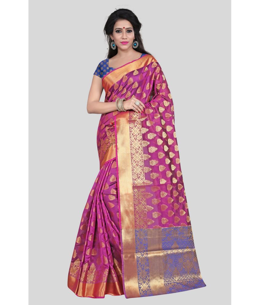     			Gazal Fashions - Multicolor Silk Blend Saree With Blouse Piece ( Pack of 1 )