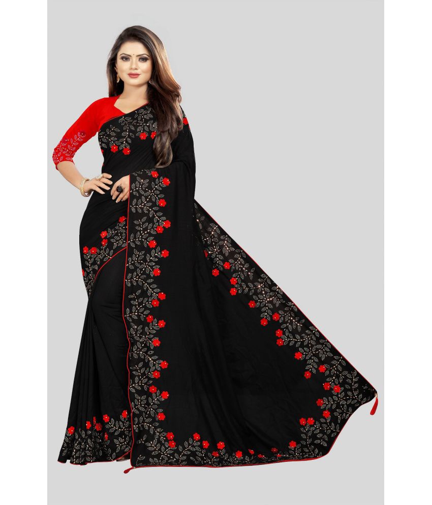     			Gazal Fashions - Black Silk Saree With Blouse Piece ( Pack of 1 )