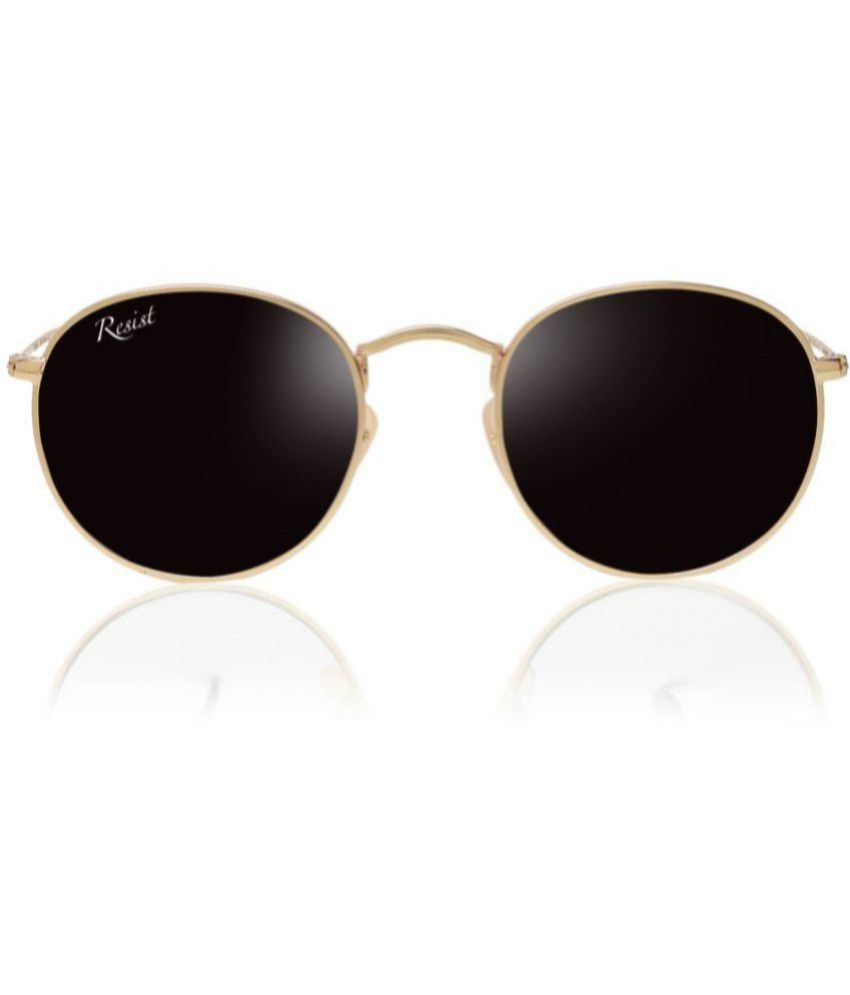     			RESIST EYEWEAR - Gold Round Sunglasses ( Pack of 1 )
