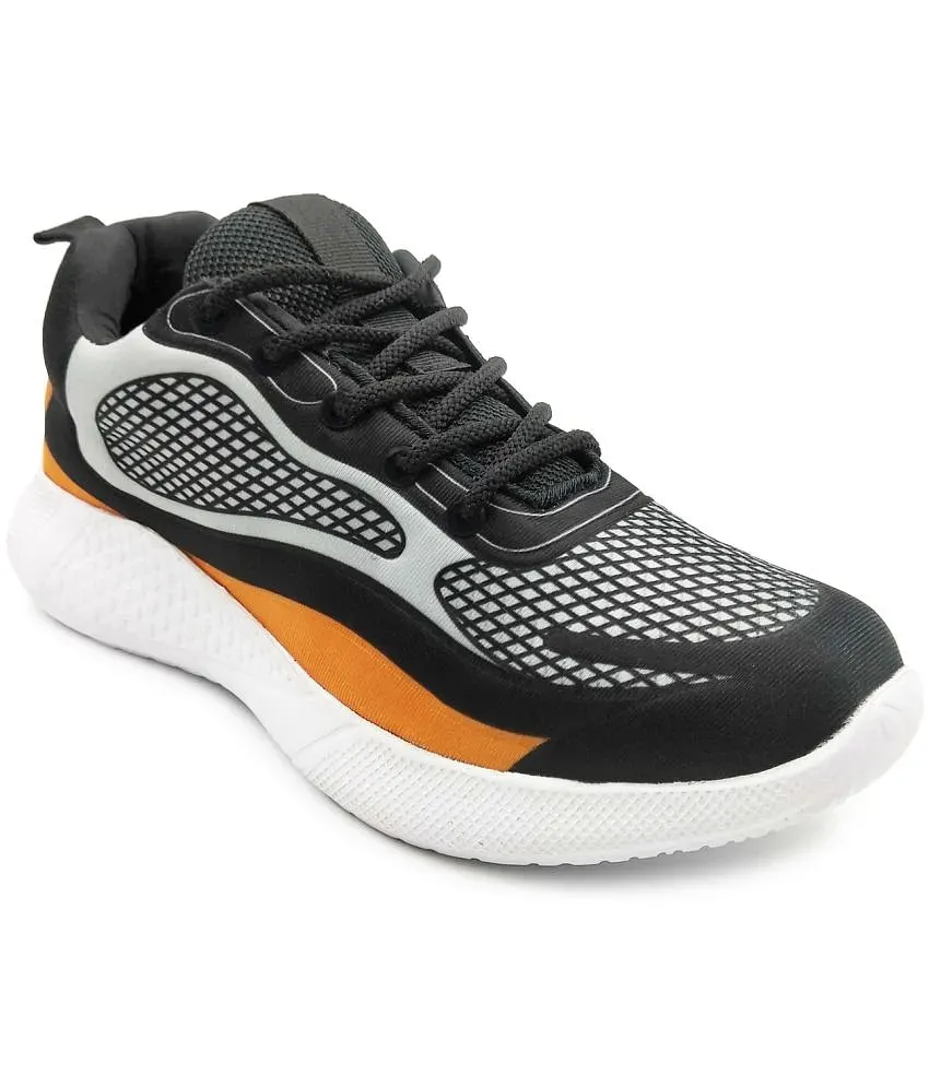 UrbanMark Men Comfortable Casual Multicolor Sports Sneaker Black