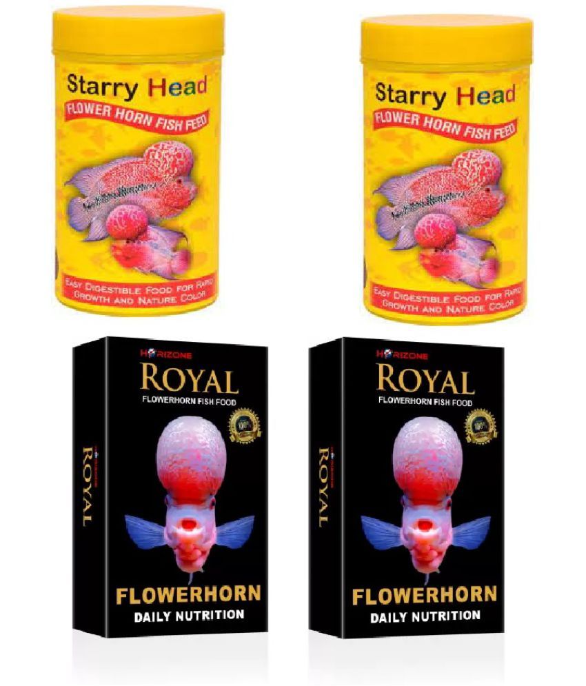 Best FLOWERHORN Fish Food Collections 4 in 1 Combo (Total 400g Fish